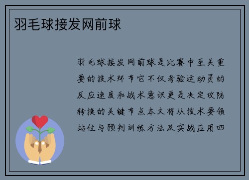 羽毛球接发网前球